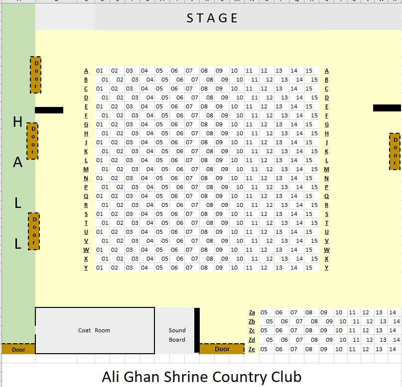 Ali Ghan Shrine Country Club Seating Chart